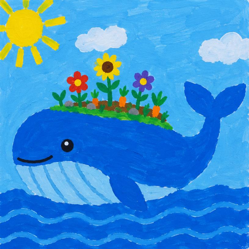 Artwork of Gardenback Whale